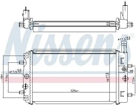 Kühler, Motorkühlung NISSENS 60752A Bild Kühler, Motorkühlung NISSENS 60752A
