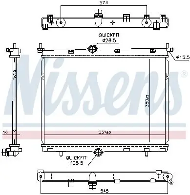 Kühler, Motorkühlung NISSENS 607030