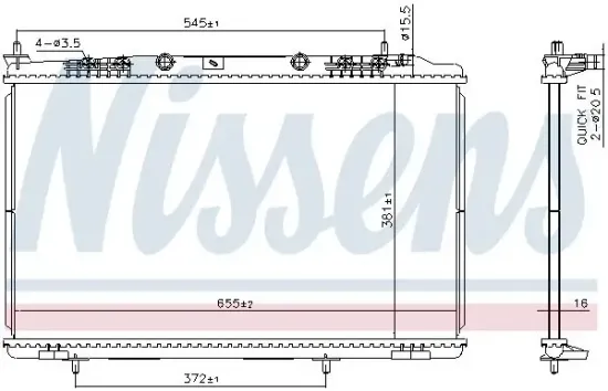 Kühler, Motorkühlung NISSENS 607032 Bild Kühler, Motorkühlung NISSENS 607032