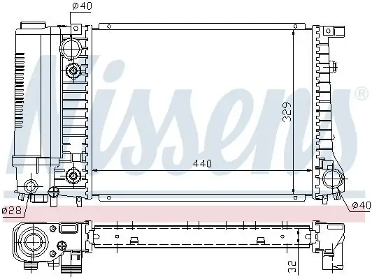 Kühler, Motorkühlung NISSENS 60703A Bild Kühler, Motorkühlung NISSENS 60703A