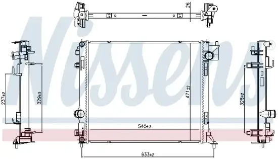 Kühler, Motorkühlung NISSENS 607087 Bild Kühler, Motorkühlung NISSENS 607087