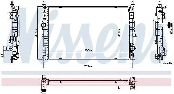 Kühler, Motorkühlung NISSENS 607100
