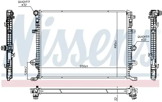 Kühler, Motorkühlung NISSENS 607192 Bild Kühler, Motorkühlung NISSENS 607192