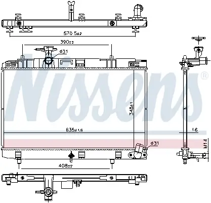Kühler, Motorkühlung NISSENS 607106 Bild Kühler, Motorkühlung NISSENS 607106