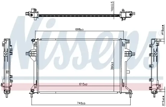 Kühler, Motorkühlung NISSENS 607111 Bild Kühler, Motorkühlung NISSENS 607111