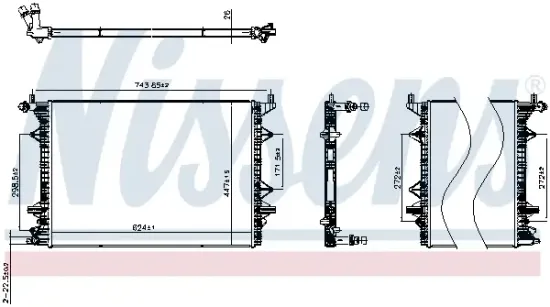 Kühler, Motorkühlung NISSENS 607115 Bild Kühler, Motorkühlung NISSENS 607115