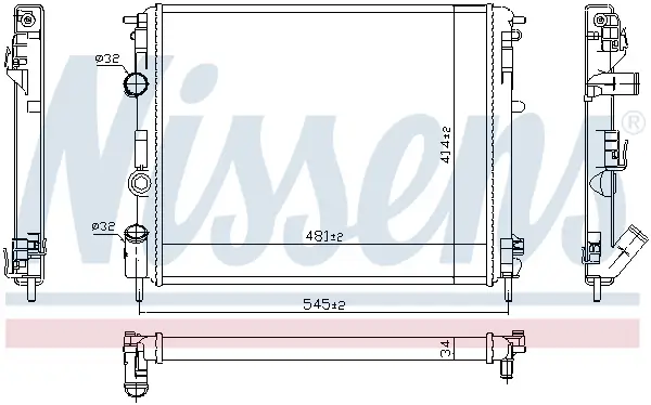 Kühler, Motorkühlung NISSENS 607126