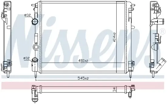 Kühler, Motorkühlung NISSENS 607126 Bild Kühler, Motorkühlung NISSENS 607126