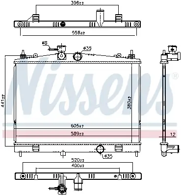 Kühler, Motorkühlung NISSENS 607128 Bild Kühler, Motorkühlung NISSENS 607128