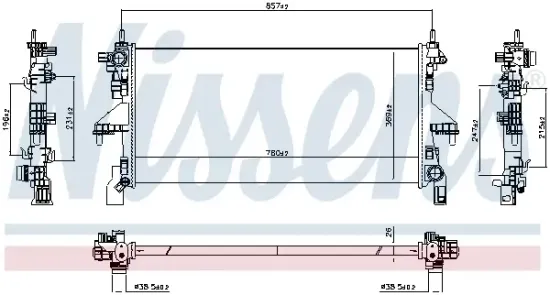 Kühler, Motorkühlung NISSENS 607131 Bild Kühler, Motorkühlung NISSENS 607131