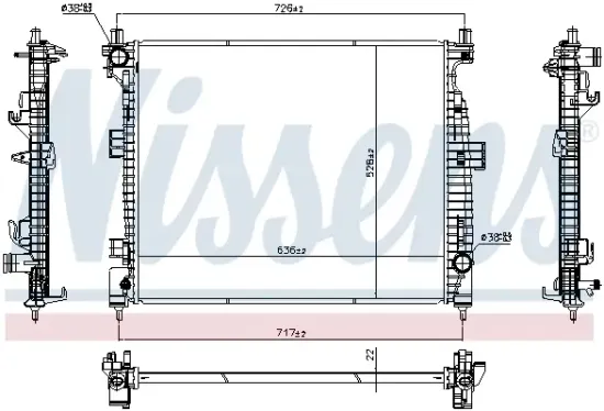 Kühler, Motorkühlung NISSENS 607135 Bild Kühler, Motorkühlung NISSENS 607135