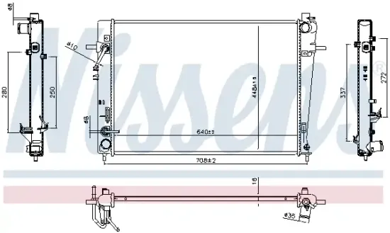 Kühler, Motorkühlung NISSENS 607136 Bild Kühler, Motorkühlung NISSENS 607136