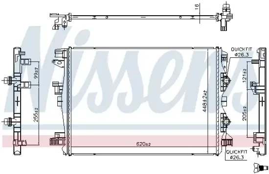 Kühler, Motorkühlung NISSENS 607140 Bild Kühler, Motorkühlung NISSENS 607140