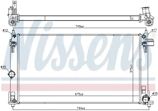 Kühler, Motorkühlung NISSENS 607154 Bild Kühler, Motorkühlung NISSENS 607154