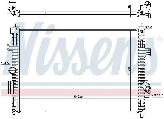 Kühler, Motorkühlung NISSENS 607157 Bild Kühler, Motorkühlung NISSENS 607157