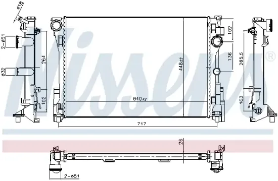 Kühler, Motorkühlung NISSENS 607186 Bild Kühler, Motorkühlung NISSENS 607186