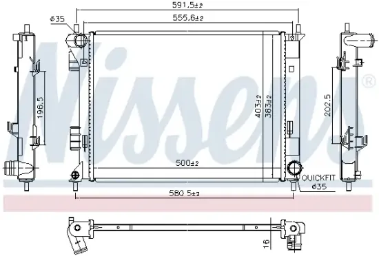 Kühler, Motorkühlung NISSENS 607189 Bild Kühler, Motorkühlung NISSENS 607189