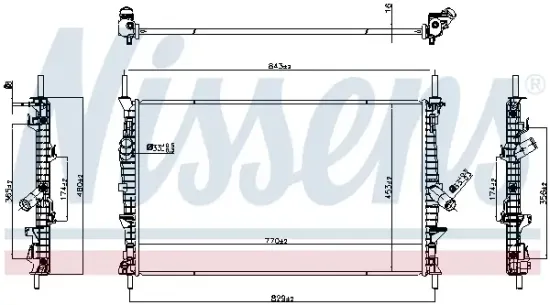 Kühler, Motorkühlung NISSENS 607191 Bild Kühler, Motorkühlung NISSENS 607191