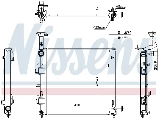 Kühler, Motorkühlung NISSENS 607192 Bild Kühler, Motorkühlung NISSENS 607192