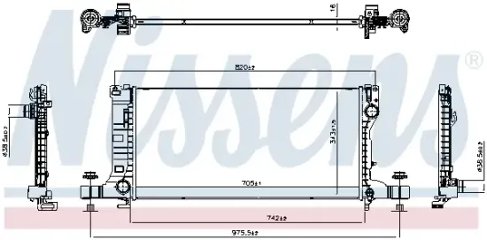 Kühler, Motorkühlung NISSENS 607195 Bild Kühler, Motorkühlung NISSENS 607195
