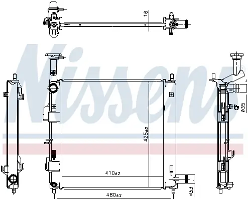 Kühler, Motorkühlung NISSENS 607198