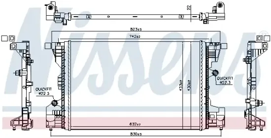 Kühler, Motorkühlung NISSENS 607199 Bild Kühler, Motorkühlung NISSENS 607199