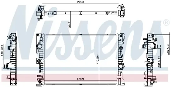 Kühler, Motorkühlung NISSENS 607205 Bild Kühler, Motorkühlung NISSENS 607205