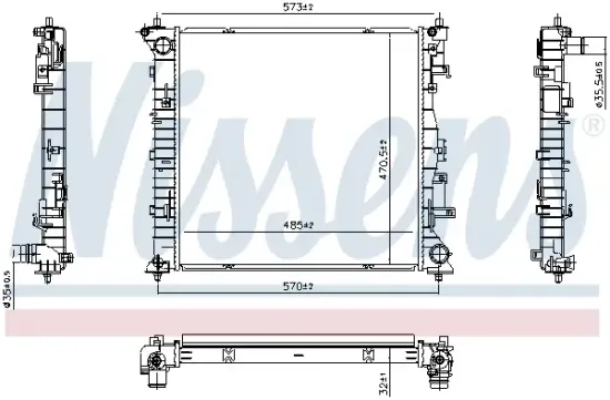 Kühler, Motorkühlung NISSENS 607208 Bild Kühler, Motorkühlung NISSENS 607208