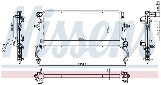 Kühler, Motorkühlung NISSENS 607215 Bild Kühler, Motorkühlung NISSENS 607215