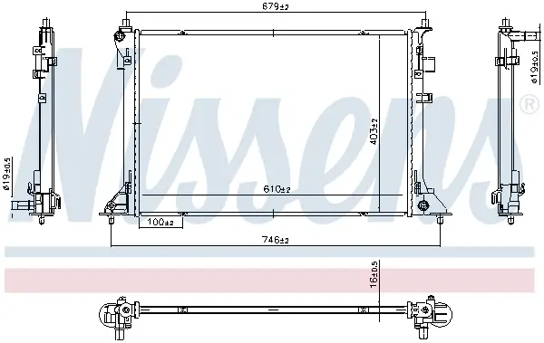 Kühler, Motorkühlung NISSENS 607220