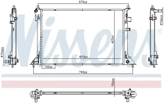 Kühler, Motorkühlung NISSENS 607220 Bild Kühler, Motorkühlung NISSENS 607220