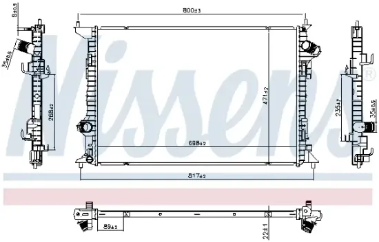 Kühler, Motorkühlung NISSENS 607225 Bild Kühler, Motorkühlung NISSENS 607225