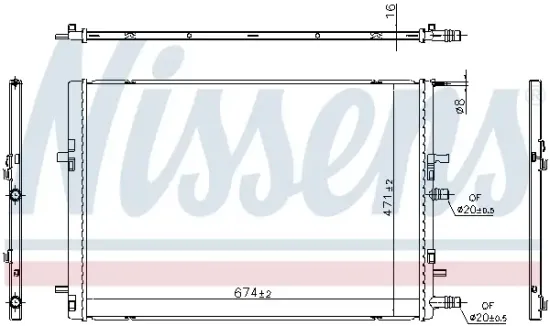 Kühler, Motorkühlung NISSENS 607226 Bild Kühler, Motorkühlung NISSENS 607226