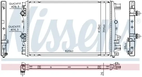 Kühler, Motorkühlung NISSENS 607227 Bild Kühler, Motorkühlung NISSENS 607227