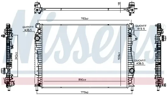 Kühler, Motorkühlung NISSENS 607254 Bild Kühler, Motorkühlung NISSENS 607254