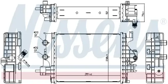 Kühler, Motorkühlung vorne rechts NISSENS 607258 Bild Kühler, Motorkühlung vorne rechts NISSENS 607258