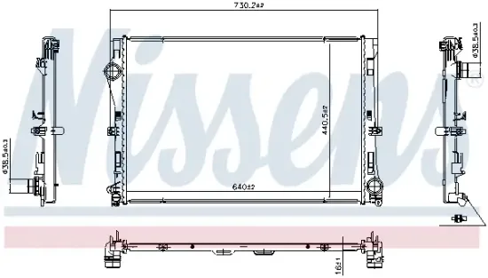 Kühler, Motorkühlung NISSENS 607300 Bild Kühler, Motorkühlung NISSENS 607300