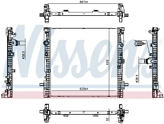 Kühler, Motorkühlung NISSENS 607301 Bild Kühler, Motorkühlung NISSENS 607301