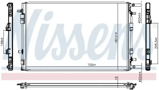 Kühler, Motorkühlung NISSENS 607310 Bild Kühler, Motorkühlung NISSENS 607310