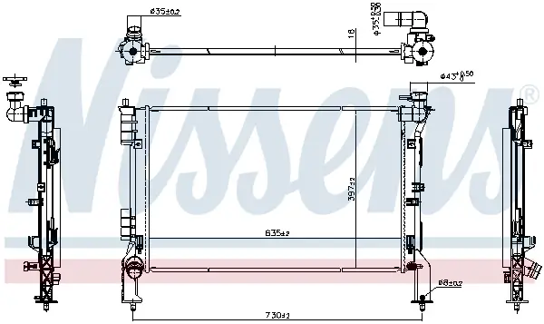 Kühler, Motorkühlung NISSENS 607322