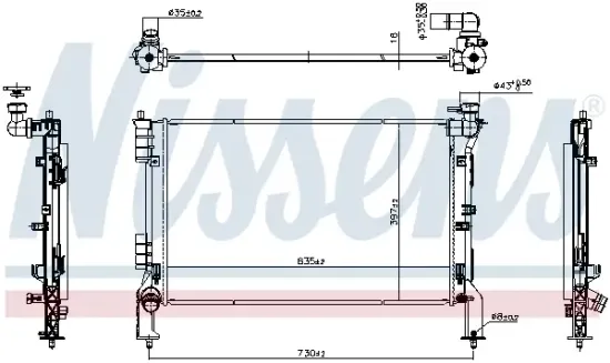 Kühler, Motorkühlung NISSENS 607322 Bild Kühler, Motorkühlung NISSENS 607322
