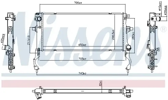 Kühler, Motorkühlung NISSENS 607326 Bild Kühler, Motorkühlung NISSENS 607326