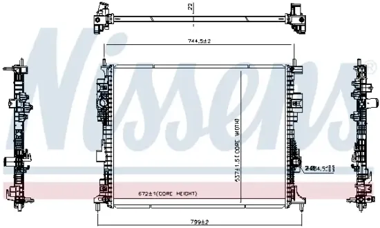 Kühler, Motorkühlung NISSENS 607331 Bild Kühler, Motorkühlung NISSENS 607331