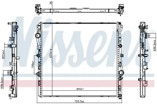 Kühler, Motorkühlung NISSENS 607352 Bild Kühler, Motorkühlung NISSENS 607352