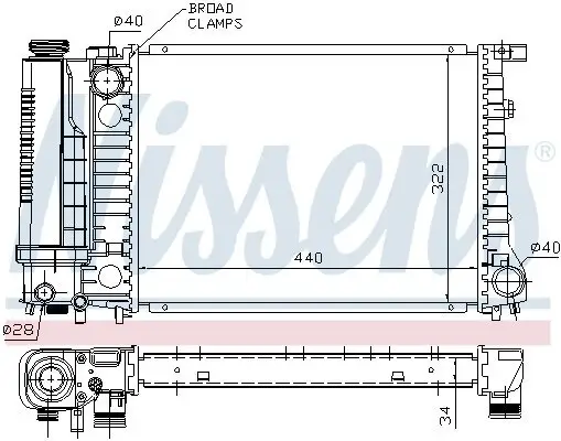 Kühler, Motorkühlung NISSENS 60735A Bild Kühler, Motorkühlung NISSENS 60735A