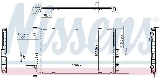 Kühler, Motorkühlung NISSENS 607386 Bild Kühler, Motorkühlung NISSENS 607386