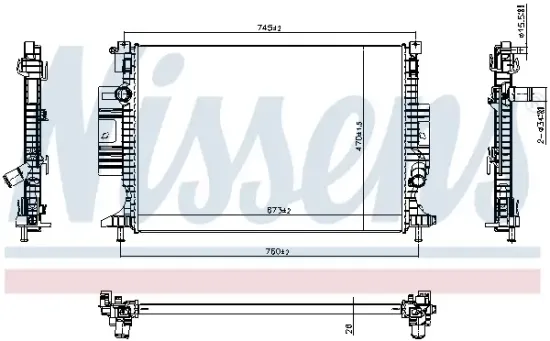 Kühler, Motorkühlung NISSENS 607388 Bild Kühler, Motorkühlung NISSENS 607388