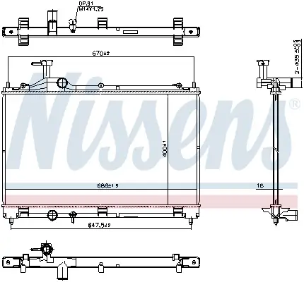 Kühler, Motorkühlung NISSENS 607404
