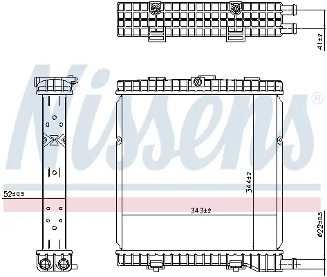 Kühler, Motorkühlung NISSENS 607408 Bild Kühler, Motorkühlung NISSENS 607408