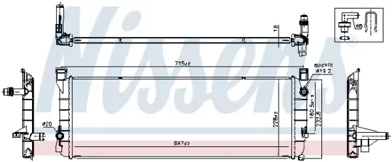 Kühler, Motorkühlung NISSENS 607413 Bild Kühler, Motorkühlung NISSENS 607413